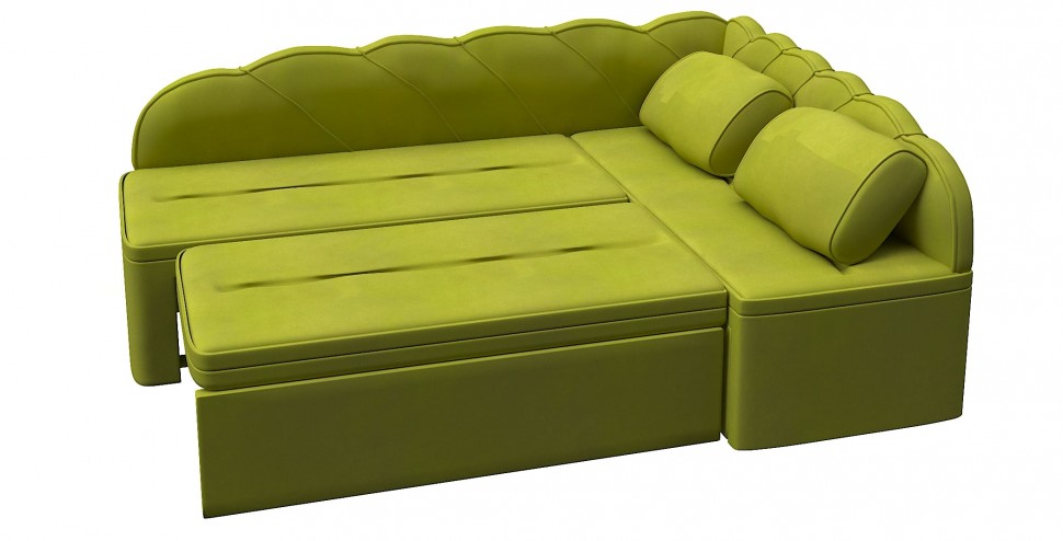 Диван угловой Модерн дельфин салатовый велюр