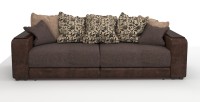 Диван прямой Премьер Люкс рогожка коричневый + экокожа коричневый