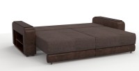 Диван прямой Премьер Люкс рогожка коричневый + экокожа коричневый