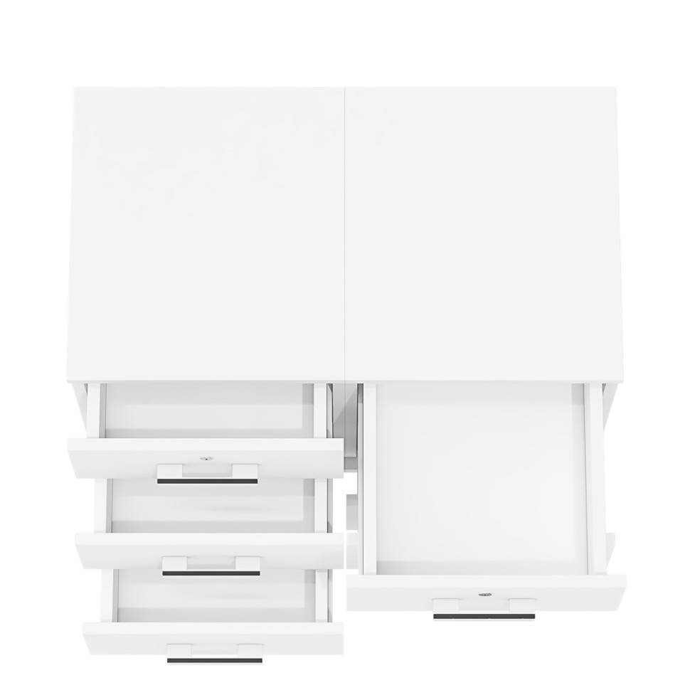 Две тумбы выкатных С-МД-3-02, цвет белый шагрень, ШхГхВ 80х45х59 см.