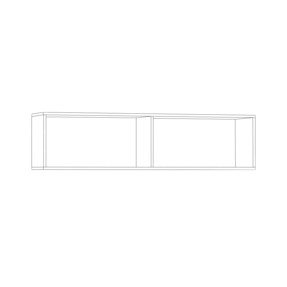 Ливерпуль Шкаф навесной, цвет ясень ваниль/белый, ШхГхВ 140х31,4х35 см.