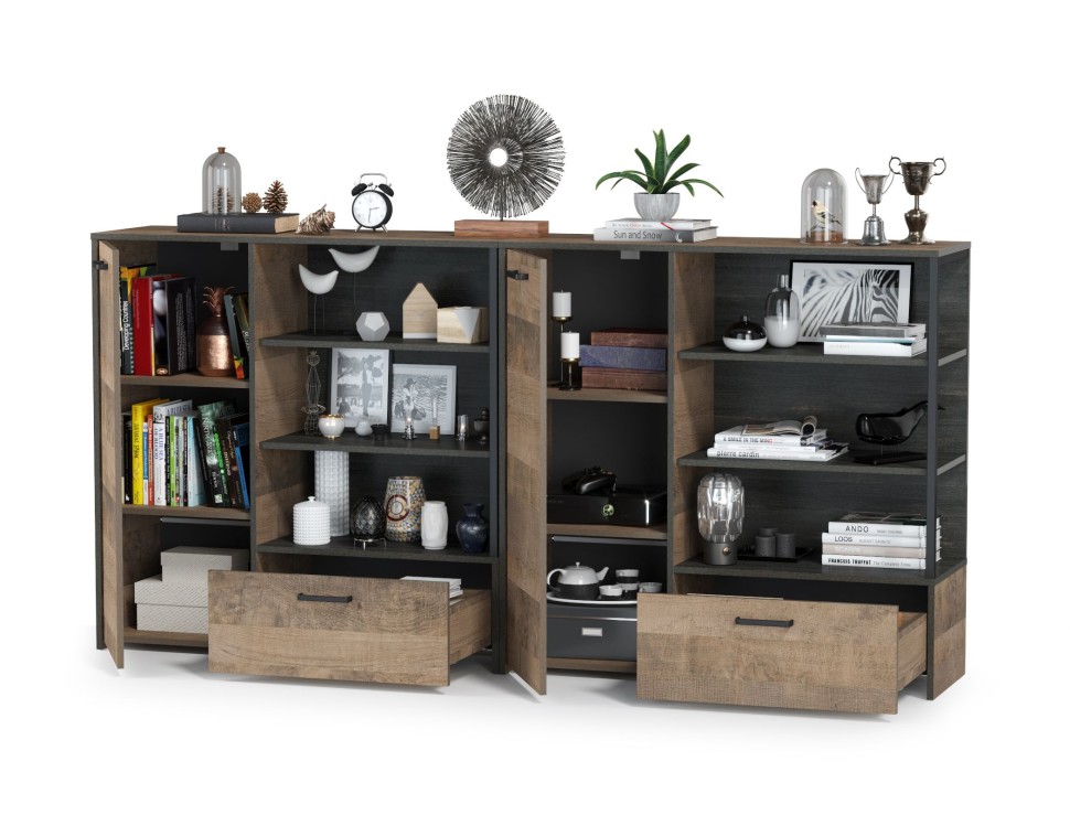 Трувор 13.307.01 Комод + 13.307.01 Комод, цвет дуб гранж песочный/интра, ШхГхВ 218х36,9х106,9 см., универсальная сборка