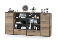 Трувор 13.307.01 Комод + 13.307.01 Комод, цвет дуб гранж песочный/интра, ШхГхВ 218х36,9х106,9 см., универсальная сборка