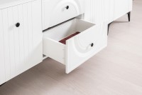 Валенсия Гостиная № 079, цвет ЛДСП белый шагрень/МДФ белый шагрень, ШхГхВ 321,2х38,3х225,2 см., универсальная сборка