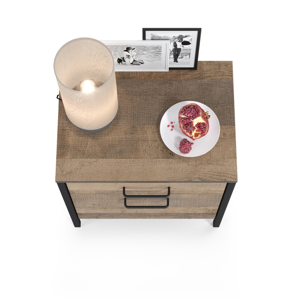 Трувор 13.290 Тумба прикроватная, цвет дуб гранж песочный/интра, ШхГхВ 50х36,6х54,4 см.