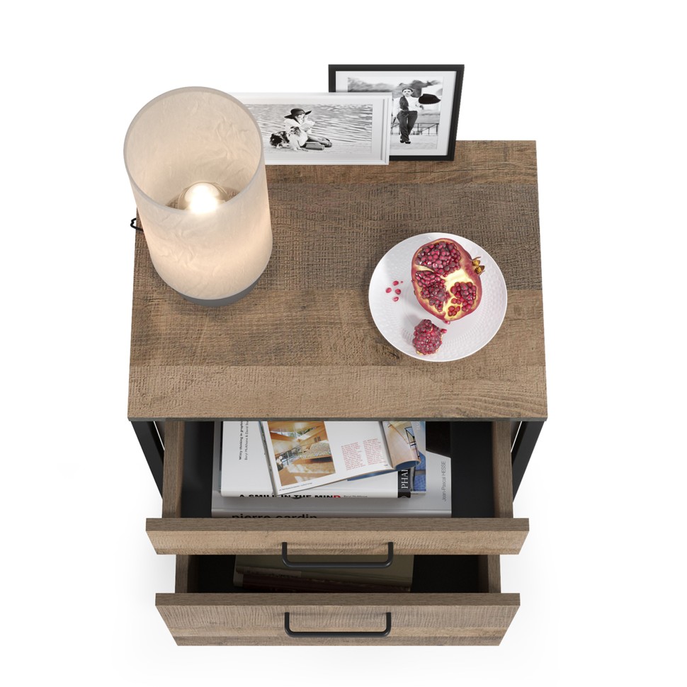 Трувор 13.290 Тумба прикроватная, цвет дуб гранж песочный/интра, ШхГхВ 50х36,6х54,4 см.