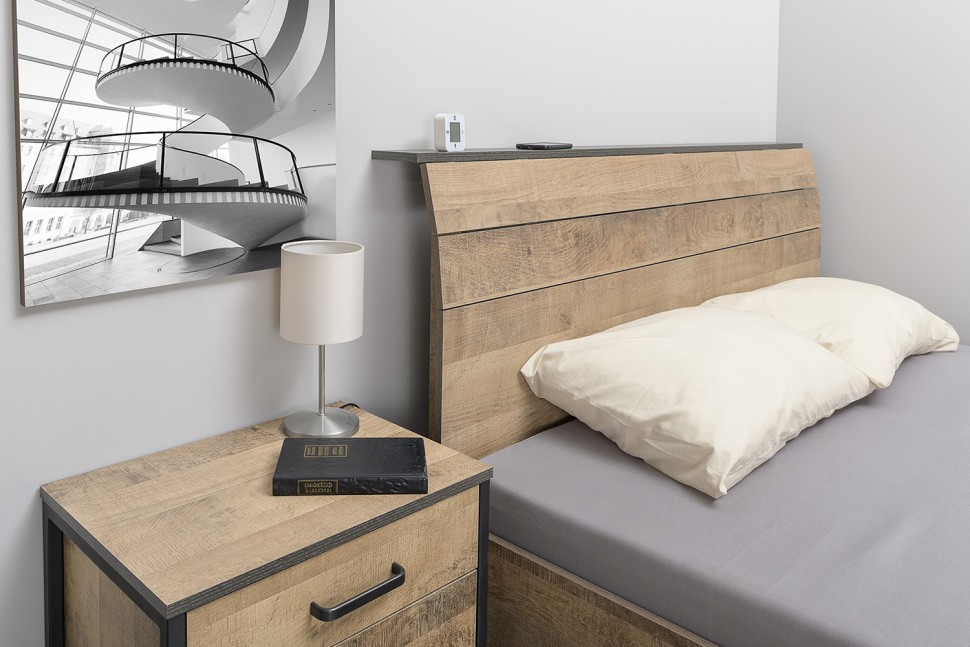 Трувор 13.290 Тумба прикроватная, цвет дуб гранж песочный/интра, ШхГхВ 50х36,6х54,4 см.