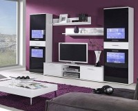 Гостиная Зара 5 Черный 0190 / Белый Фасадный 0101