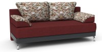Диван прямой Алиа еврокнижка красный велюр+черная экокожа