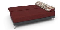 Диван прямой Алиа еврокнижка красный велюр+черная экокожа
