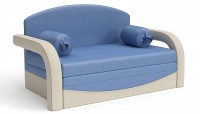 Диван выкатной Димочка Люкс велюр+экокожа голубой+белый