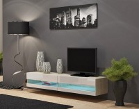 ТВ-тумба Виго открытая Белый Фасадный 0101 / Дуб Сонома 3025