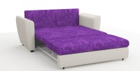 Диван Амстердам Мини Люкс велюр фиолетовый + экокожа белый