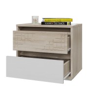 СНЯТО Мальта 4-0915дубсонрам.б-.МДФ Тумба прикроватная, цвет дуб сонома/рамух белый МДФ, ШхГхВ 50х34х44 см.