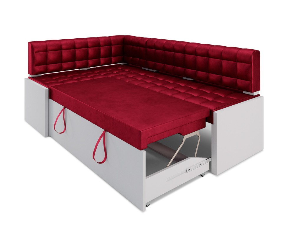 Ганновер Левый угол (Кордрой красный) 208х82х133 см