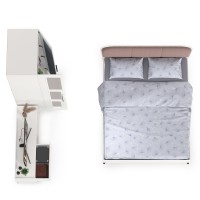 СНЯТО НСН Валенсия Спальня № 20, цвет ЛДСП белый шагрень/МДФ белый шагрень/ткань велутто 19, ортопед есть, сп. м. 1600х2000 мм., б/м