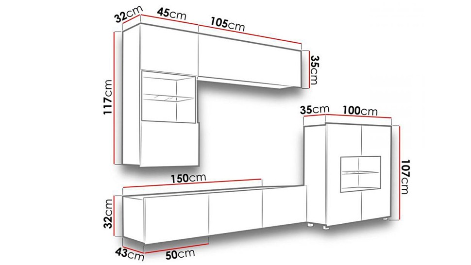 Модульная гостиная Порту 3 МДФ