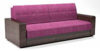 Диван прямой Атланта Next еврокнижка розовый велюр+коричневая экокожа