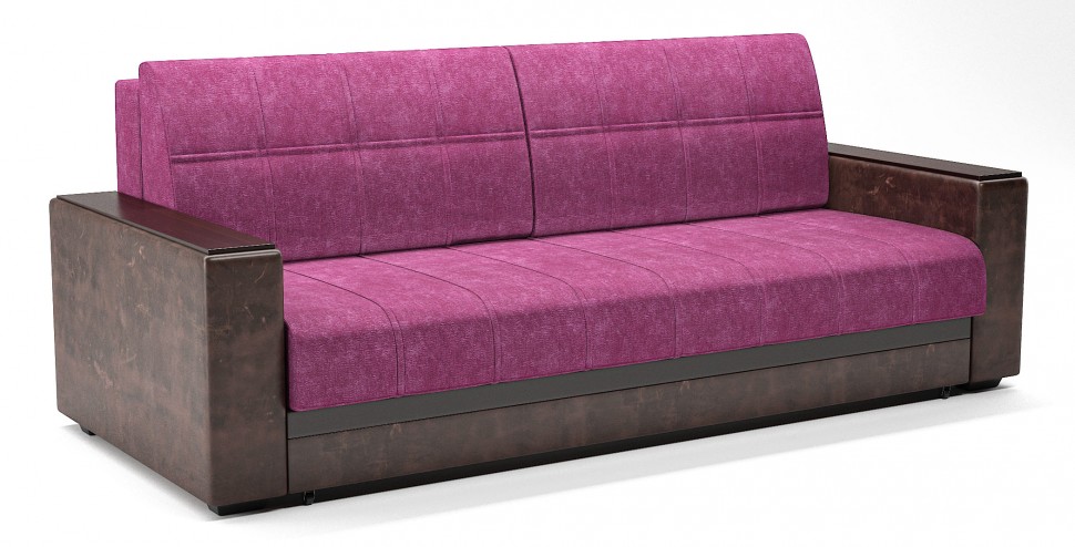 Диван прямой Атланта Next еврокнижка розовый велюр+коричневая экокожа
