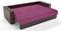 Диван прямой Атланта Next еврокнижка розовый велюр+коричневая экокожа