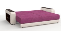 Диван прямой Премьер Люкс велюр розовый + экокожа бежевый