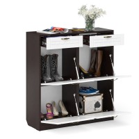 Прихожая П-6 Тумба для обуви 2 секции + Тумба для обуви 2 секции, цвет венге/фасады МДФ белое дерево фрезеровка прованс, ШхГхВ 100х35х108,3 см