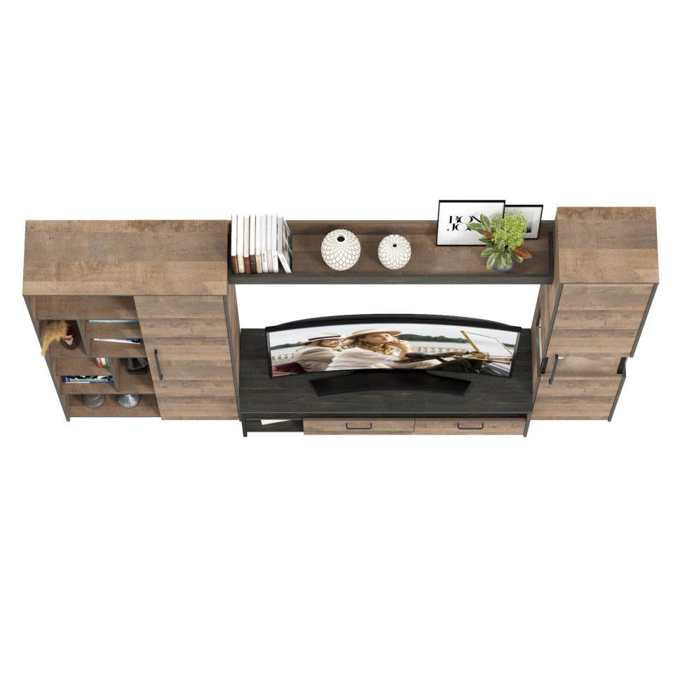 Трувор Гостиная 019, цвет дуб гранж песочный/интра, ШхГхВ 287,6х45,4х210 см., универсальная сборка