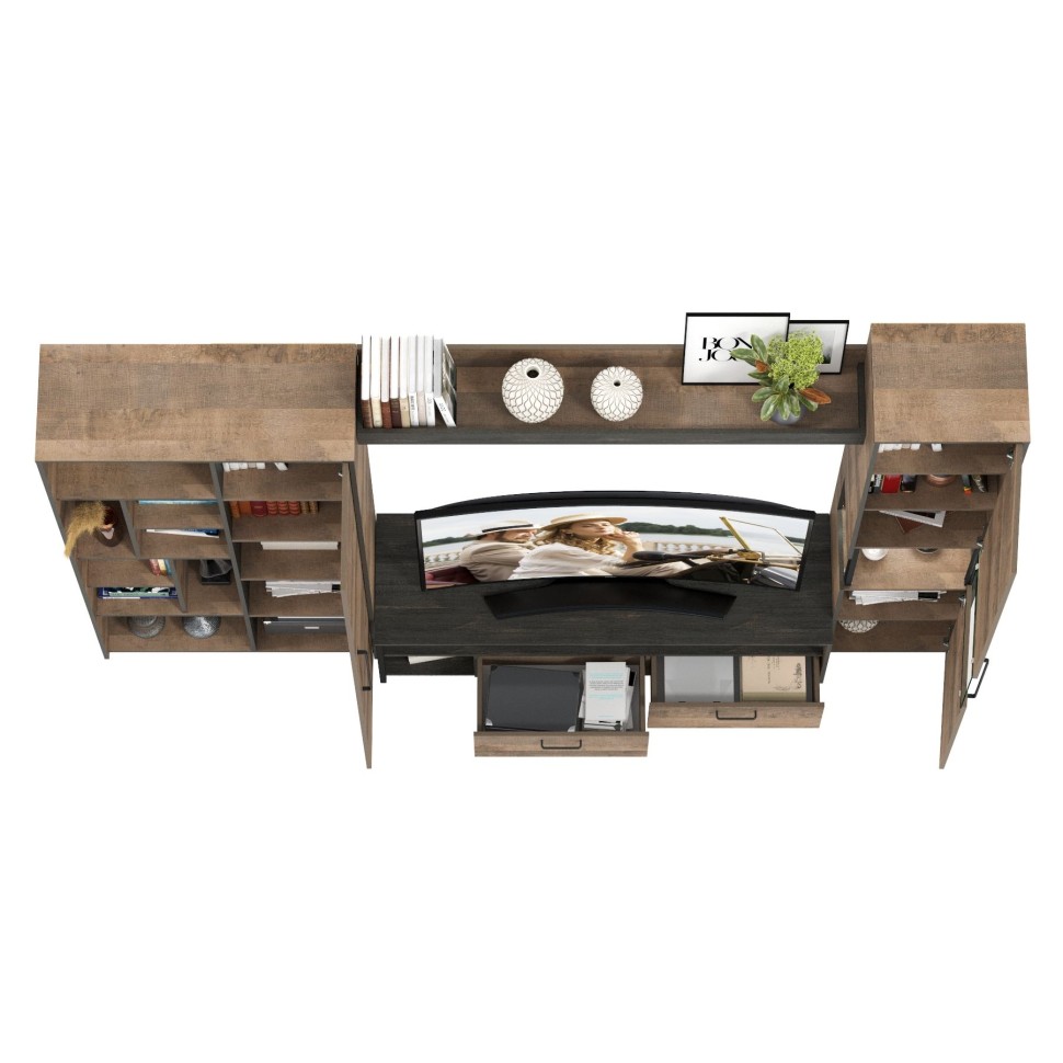 Трувор Гостиная 019, цвет дуб гранж песочный/интра, ШхГхВ 287,6х45,4х210 см., универсальная сборка