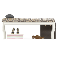 СНЯТО Банкетка Мебель--24 Вента-2, цвет слоновая кость, обивка ткань вензель, ШхГхВ 120х36х49 см., продаётся в разобранном виде