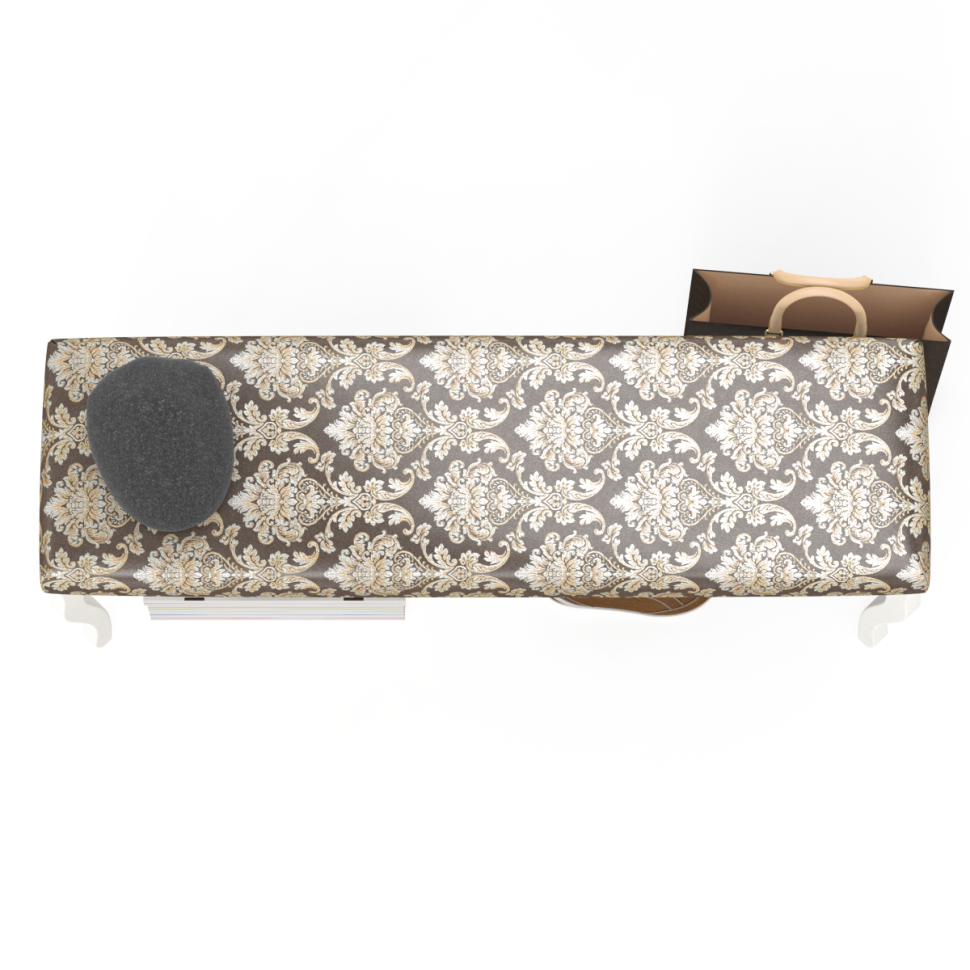 СНЯТО Банкетка Мебель--24 Вента-2, цвет слоновая кость, обивка ткань вензель, ШхГхВ 120х36х49 см., продаётся в разобранном виде