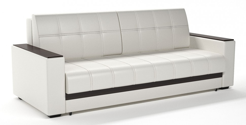 Диван прямой Атланта Next еврокнижка белая экокожа