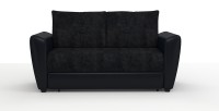 Диван Амстердам Мини Люкс велюр черный + экокожа черный