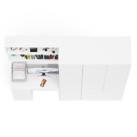 Мори Стол компьютерный МС-1 левый + Шкаф МШ1200.1 + Полка 900, цвет белый, ШхГхВ 210,4х50,4х209,6 см., НЕ универсальная сборка