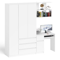 Мори Стол компьютерный МС-1 левый + Шкаф МШ1200.1 + Полка 900, цвет белый, ШхГхВ 210,4х50,4х209,6 см., НЕ универсальная сборка