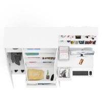 Мори Стол компьютерный МС-1 левый + Шкаф МШ1200.1 + Полка 900, цвет белый, ШхГхВ 210,4х50,4х209,6 см., НЕ универсальная сборка