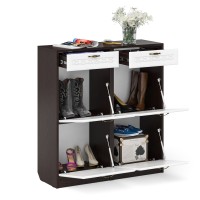 Прихожая П-6 Тумба для обуви 2 секции + Тумба для обуви 2 секции, цвет венге/фасады МДФ белое дерево фрезеровка ромб, ШхГхВ 100х35х108,3 см