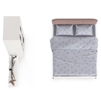 СНЯТО НСН Валенсия Спальня № 22, цвет ЛДСП белый шагрень/МДФ белый шагрень/ткань велутто 19, ортопед есть, сп. м. 1600х2000 мм., б/м