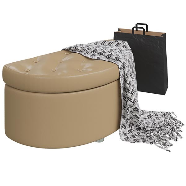 Банкетка 6-5115ксм Луна, искусственная кожа кофе с молоком (кофе с молоком NEXT), ШхГхВ 83х41х43 см.