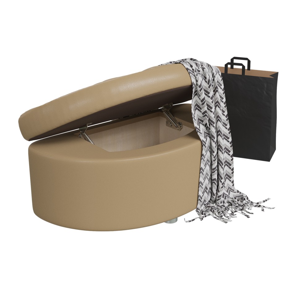 Банкетка 6-5115ксм Луна, искусственная кожа кофе с молоком (кофе с молоком NEXT), ШхГхВ 83х41х43 см.