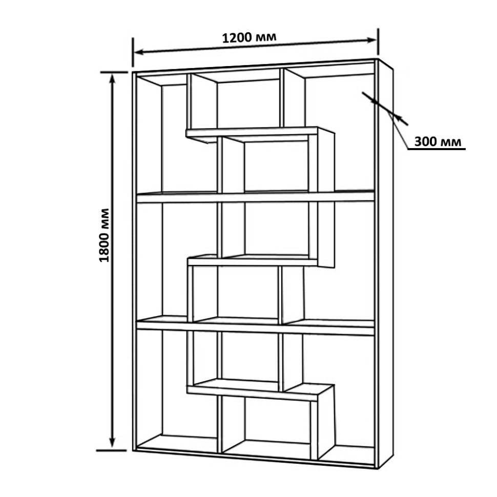 Стеллаж Сокол СПК-96, цвет дуб делано, ШхГхВ 120х30х180 см.