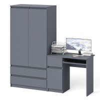 Мори Стол компьютерный МС-1 левый + Шкаф МШ900.1, цвет графит, ШхГхВ 180,4х50,4х179,6 см., выдвижной ящик слева, НЕ универсальная сборка