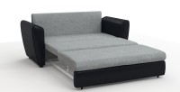 Диван Амстердам Мини Люкс рогожка серый + экокожа черный