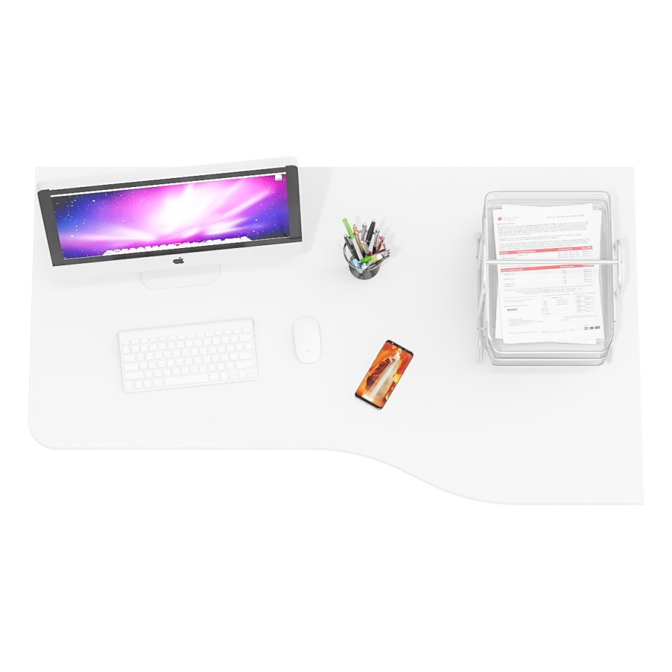 Стол письменный С-МД-1-04, цвет белый шагрень, ШхГхВ 130х75х74 см., универсальная сборка