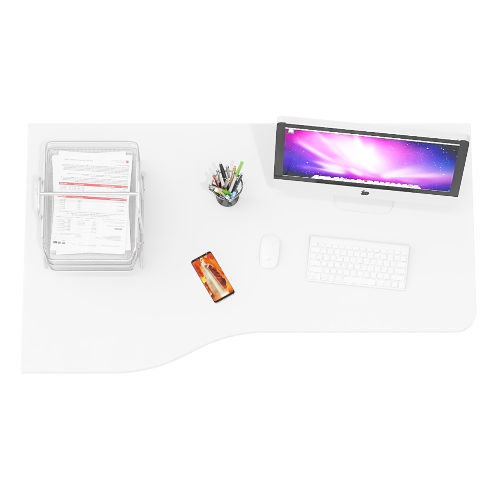 Стол письменный С-МД-1-04, цвет белый шагрень, ШхГхВ 130х75х74 см., универсальная сборка