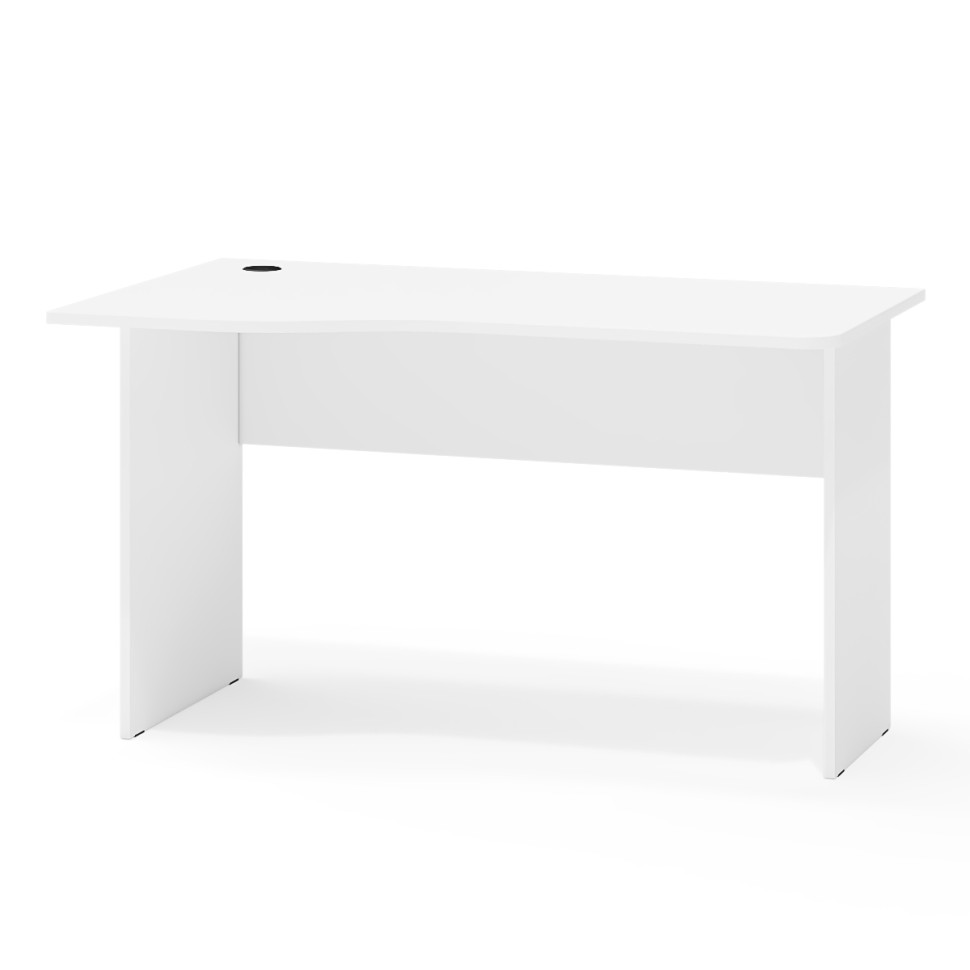 Стол письменный С-МД-1-04, цвет белый шагрень, ШхГхВ 130х75х74 см., универсальная сборка