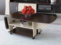 СНЯТО Стол журнальный 6-0212вн/дм, цвет венге/дуб млечный(вяз светлый), ШхГхВ 74х66х46 см., 138х66х46 разложенный