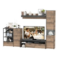 Трувор Гостиная 021, цвет дуб гранж песочный/интра, ШхГхВ 303,6х45,4х210 см., универсальная сборка