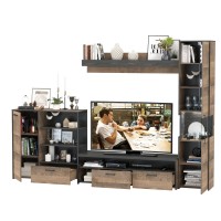 Трувор Гостиная 021, цвет дуб гранж песочный/интра, ШхГхВ 303,6х45,4х210 см., универсальная сборка