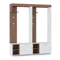 СНЯТО Лайт Прихожая комплектация № 5, цвет орех селект каминный/белый премиум, ШхГхВ 158х32,1х190 см., НЕ универсальная сборка