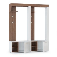 СНЯТО Лайт Прихожая комплектация № 5, цвет орех селект каминный/белый премиум, ШхГхВ 158х32,1х190 см., НЕ универсальная сборка